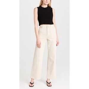 ABrand 94 High and Wide Cream Denim Patch Pocket Jeans | Size 28